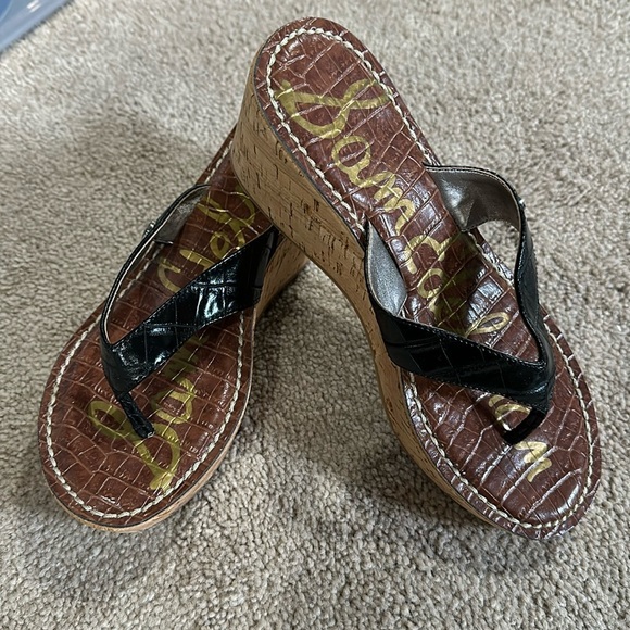 SAM EDELMAN Cork/Wedge/Platform Sandals 7 - Picture 1 of 6